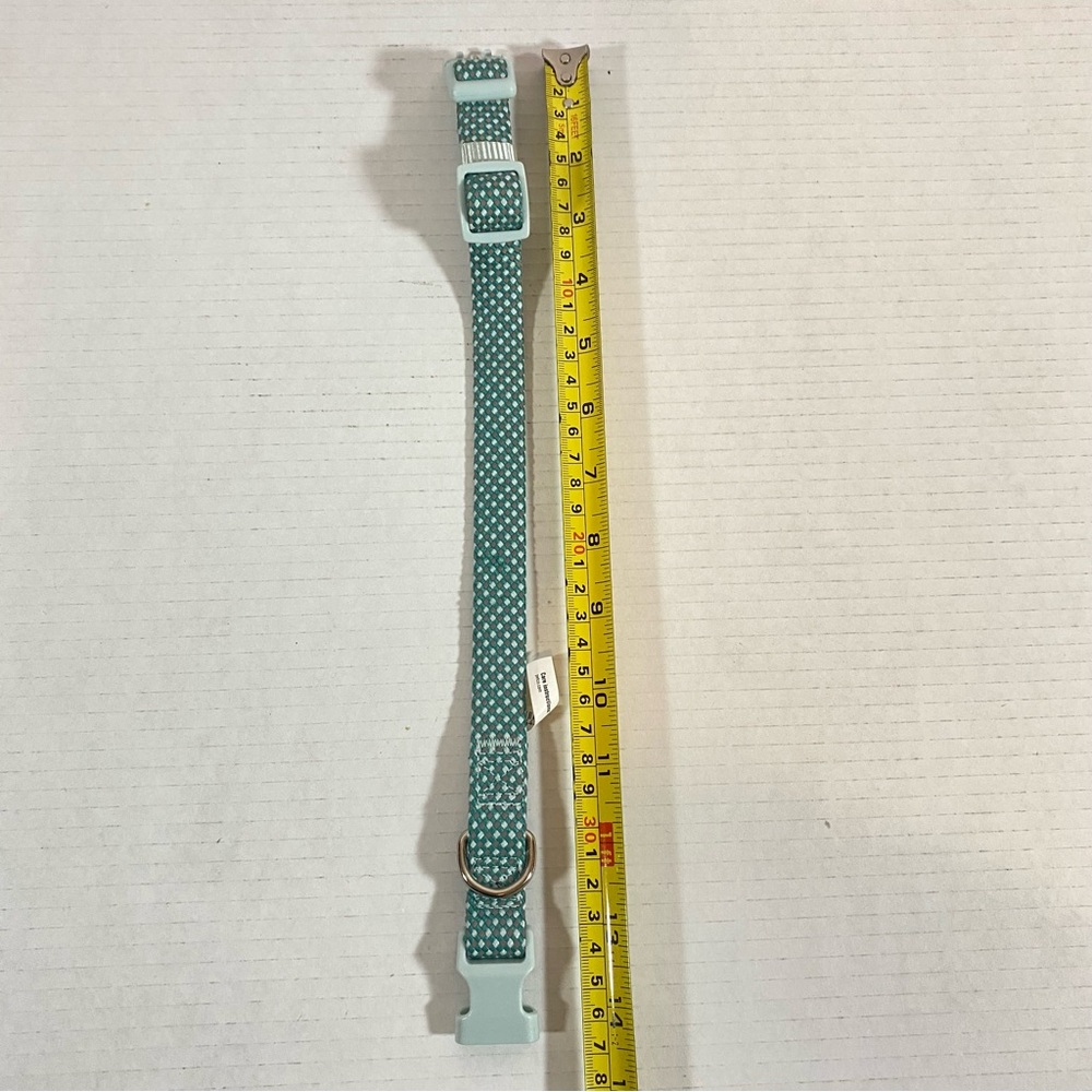 Adjustable Dog Collar with Buckle Aqua and White - Picture 3 of 3